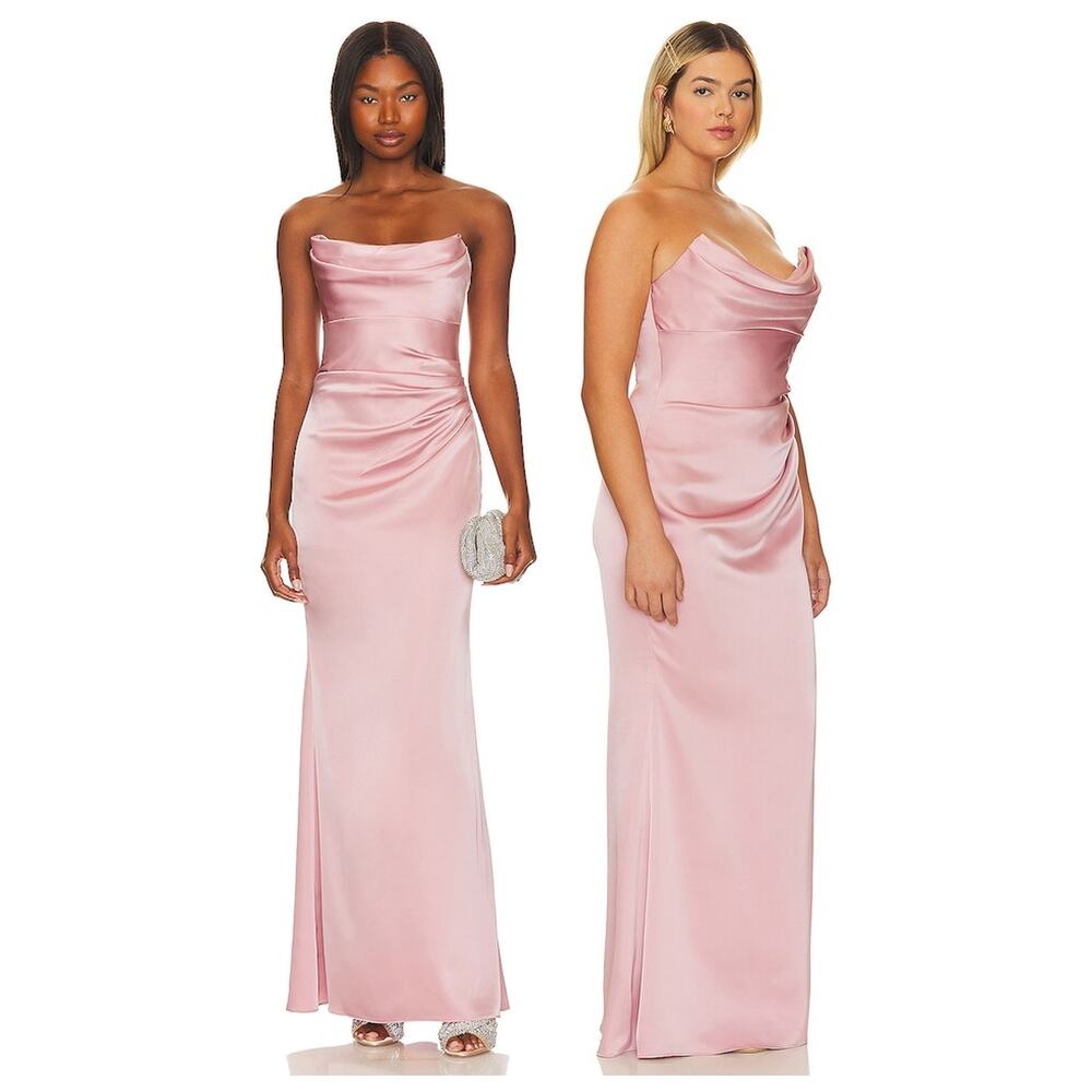 Katie May Taylor Gown Strapless Satin Party Formal Wedding Guest Prom Gala S